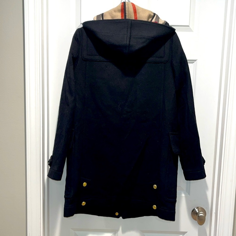 BURBERRY Brit “Blackwell' Wool Duffle Toggle Coat with hood Black size 6 - Picture 12 of 15